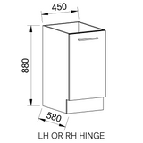 Timberline Modular Laundry 450mm Base Cabinet - 1 Door