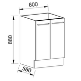 Timberline Modular Laundry 600mm Base Cabinet - 2 Doors