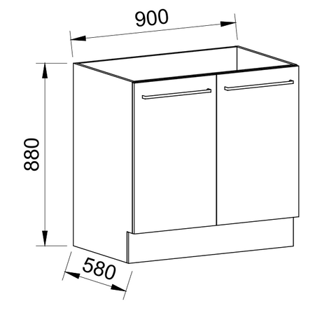 Timberline Modular Laundry 900mm Base Cabinet - 2 Doors