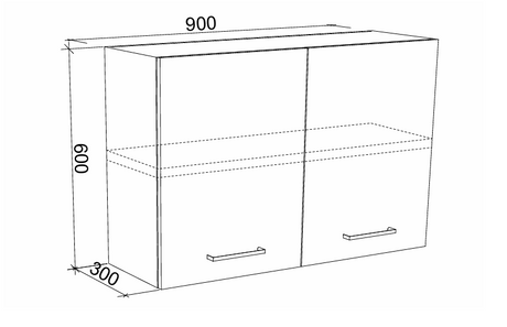 Timberline Modular Laundry 900mm Top Cabinet - 2 Doors (All Sizes)