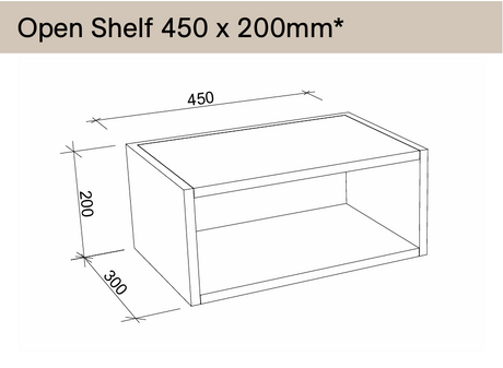 Timberline Modular Laundry Open Shelf (450/ 600/ 900mm)