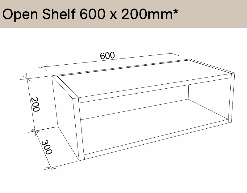 Timberline Modular Laundry Open Shelf (450/ 600/ 900mm)