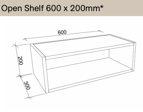 Timberline Modular Laundry Open Shelf (450/ 600/ 900mm)