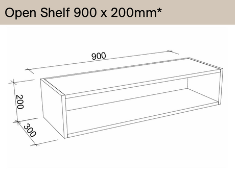 Timberline Modular Laundry Open Shelf (450/ 600/ 900mm)