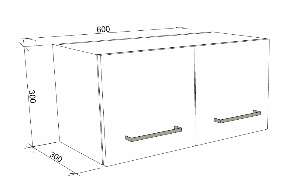 Timberline Modular Laundry 600mm Top Cabinet - 2 Doors (All Sizes)
