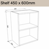 Timberline Modular Laundry Top Open Cabinet - 2 Shelves (300/450/600mm)