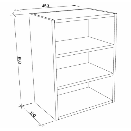 Timberline Modular Laundry Top Open Shelf - 3 Shelves (300/450/600mm)