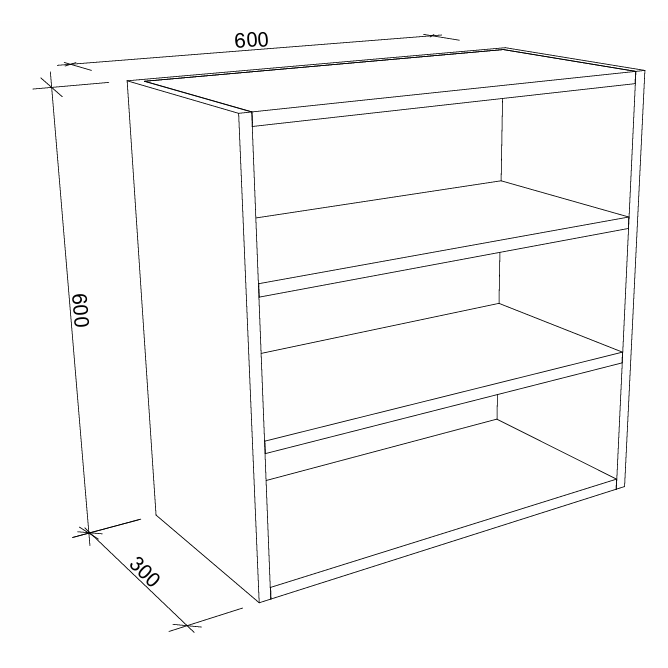 Timberline Modular Laundry Top Open Shelf - 3 Shelves (300/450/600mm)