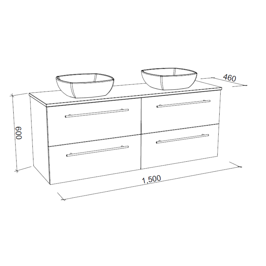 Timberline OXBOW Wall Hung Vanity (All Sizes)
