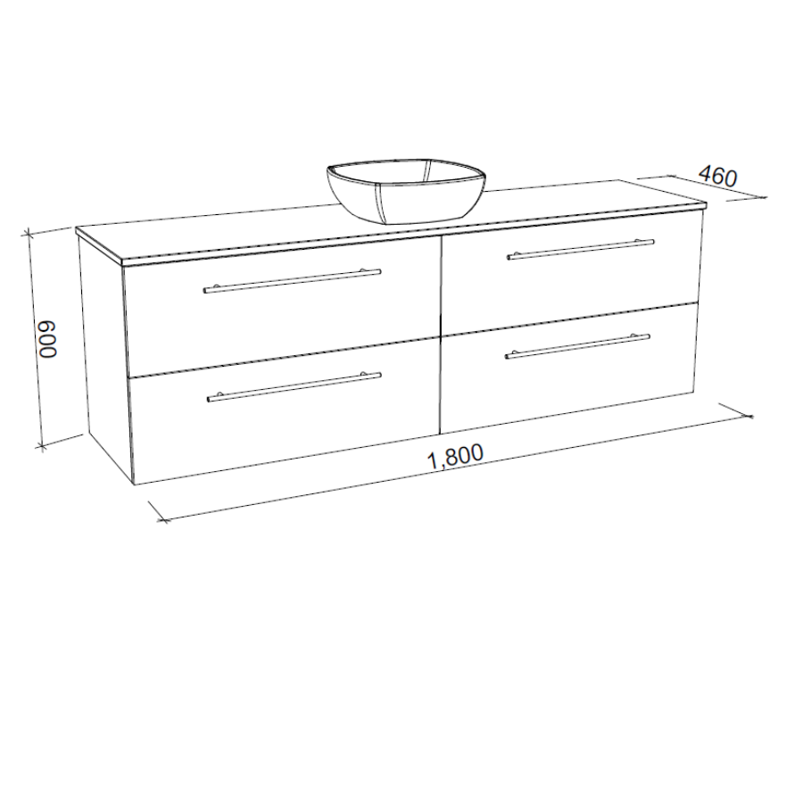 Timberline OXBOW Wall Hung Vanity (All Sizes)
