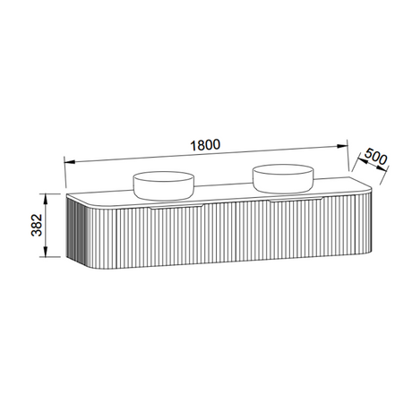 Timberline SANTOS Fluted Wall Hung Vanity (All Sizes)