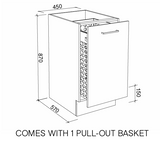Timberline_Single_Pull_Out_Basket_450mm_Drawing