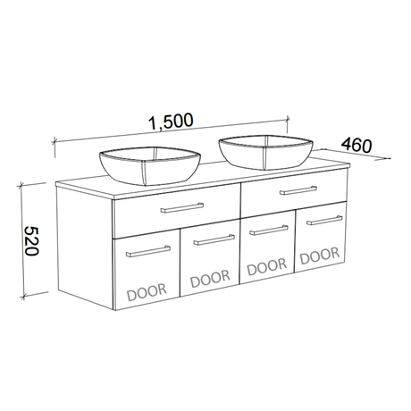 Timberline TAYLOR Wall Hung Vanity (All Sizes)