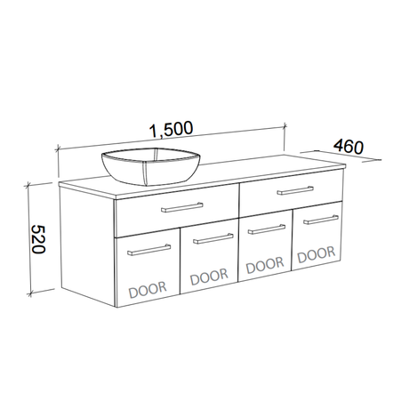 Timberline TAYLOR Wall Hung Vanity (All Sizes)