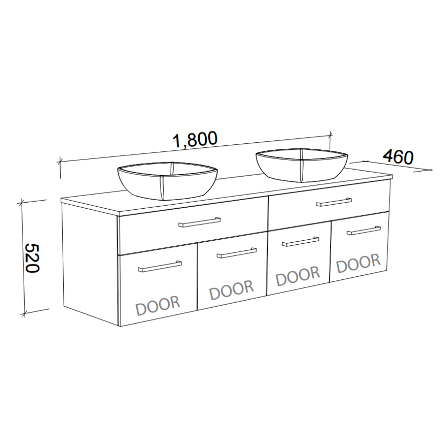 Timberline TAYLOR Wall Hung Vanity (All Sizes)