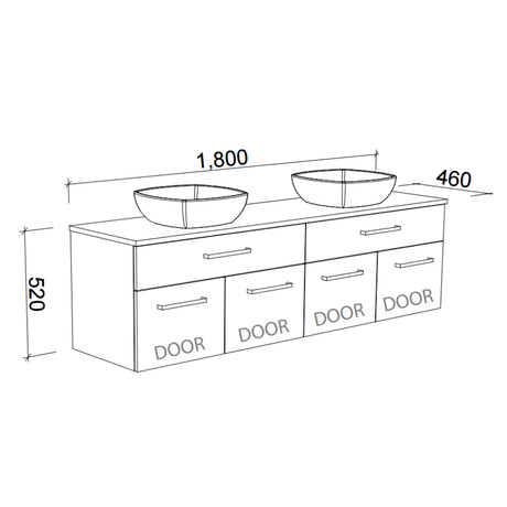 Timberline TAYLOR Wall Hung Vanity (All Sizes)