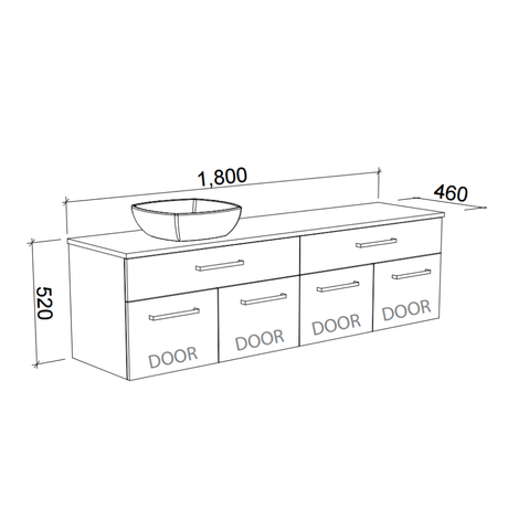 Timberline TAYLOR Wall Hung Vanity (All Sizes)