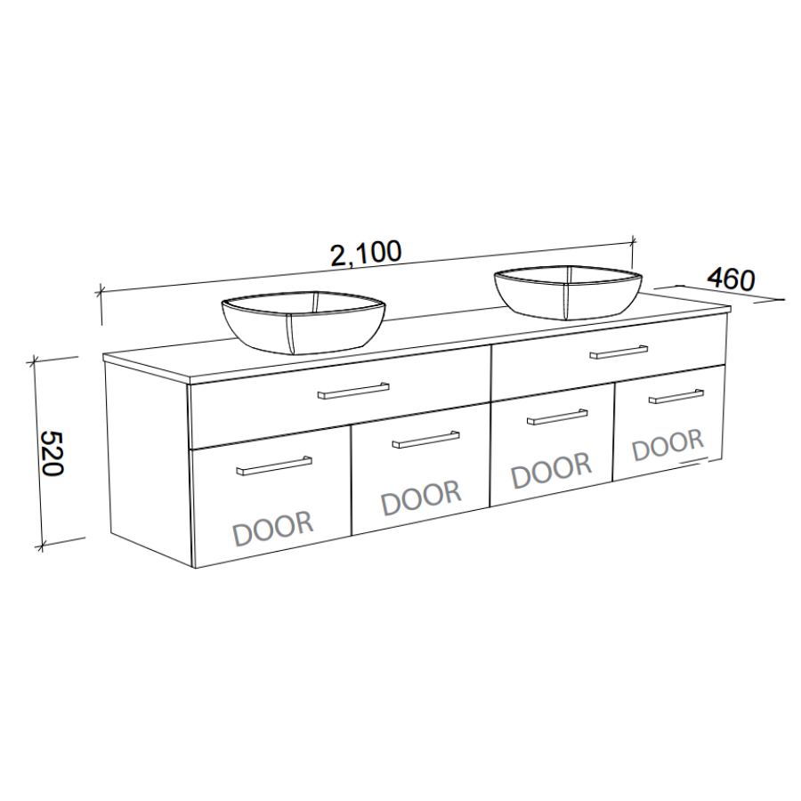 Timberline TAYLOR Wall Hung Vanity (All Sizes)