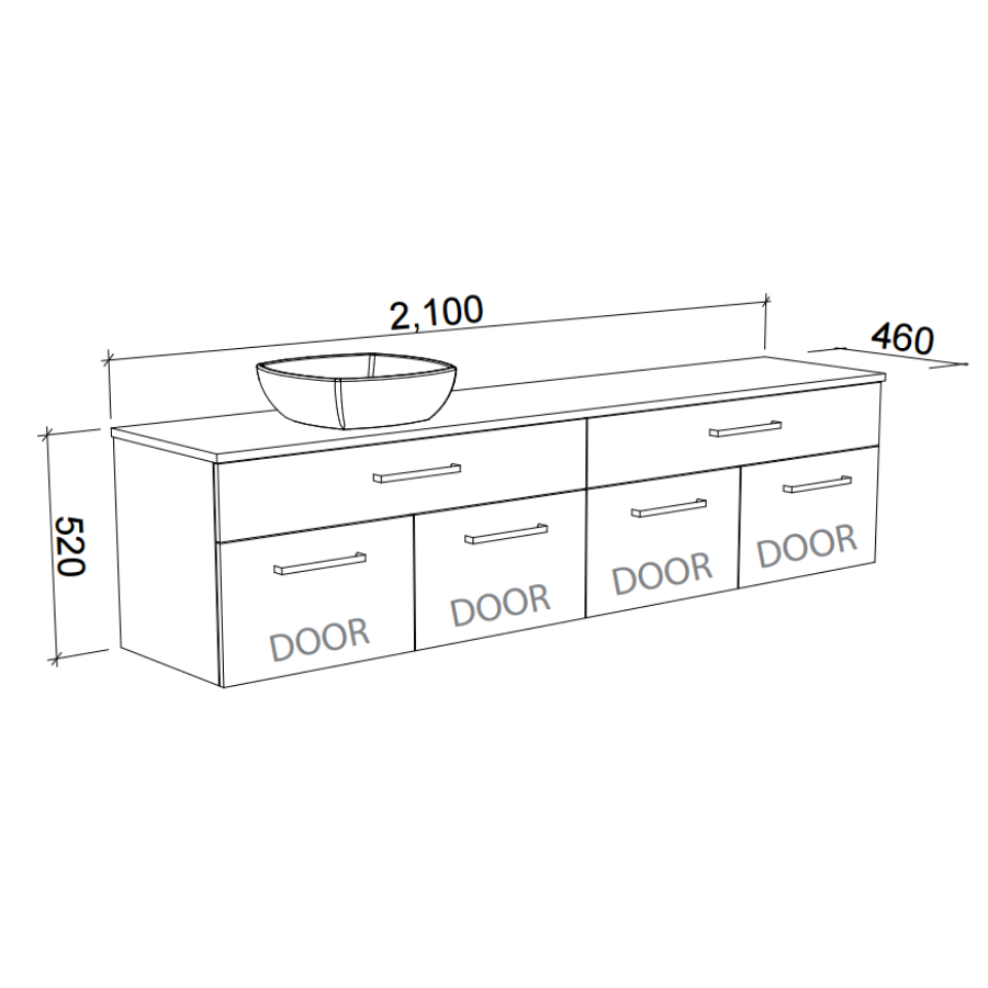 Timberline TAYLOR Wall Hung Vanity (All Sizes)