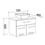 Timberline TAYLOR Wall Hung Vanity (All Sizes)