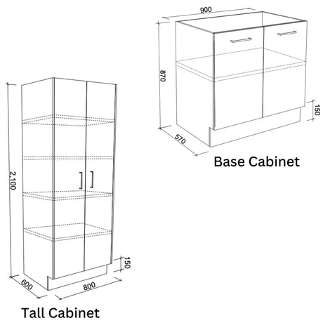 Timberline Tall_Cabinet_and_Base_Cabinet_Tech_Drawing