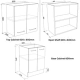 Timberline Top Base Open Shelf 600mm