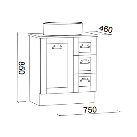 Timberline VICTORIA Floor Standing Vanity (All Sizes)