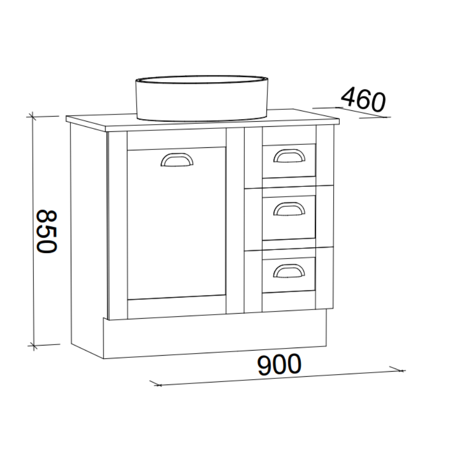 Timberline VICTORIA Floor Standing Vanity (All Sizes)