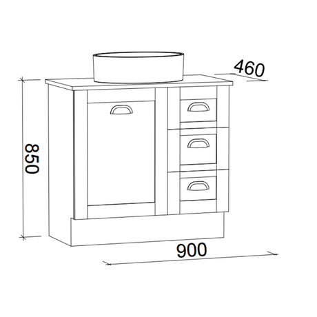 Timberline VICTORIA Floor Standing Vanity (All Sizes)