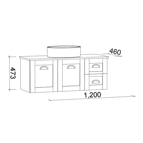 Timberline VICTORIA Wall Hung Vanity (All Sizes)