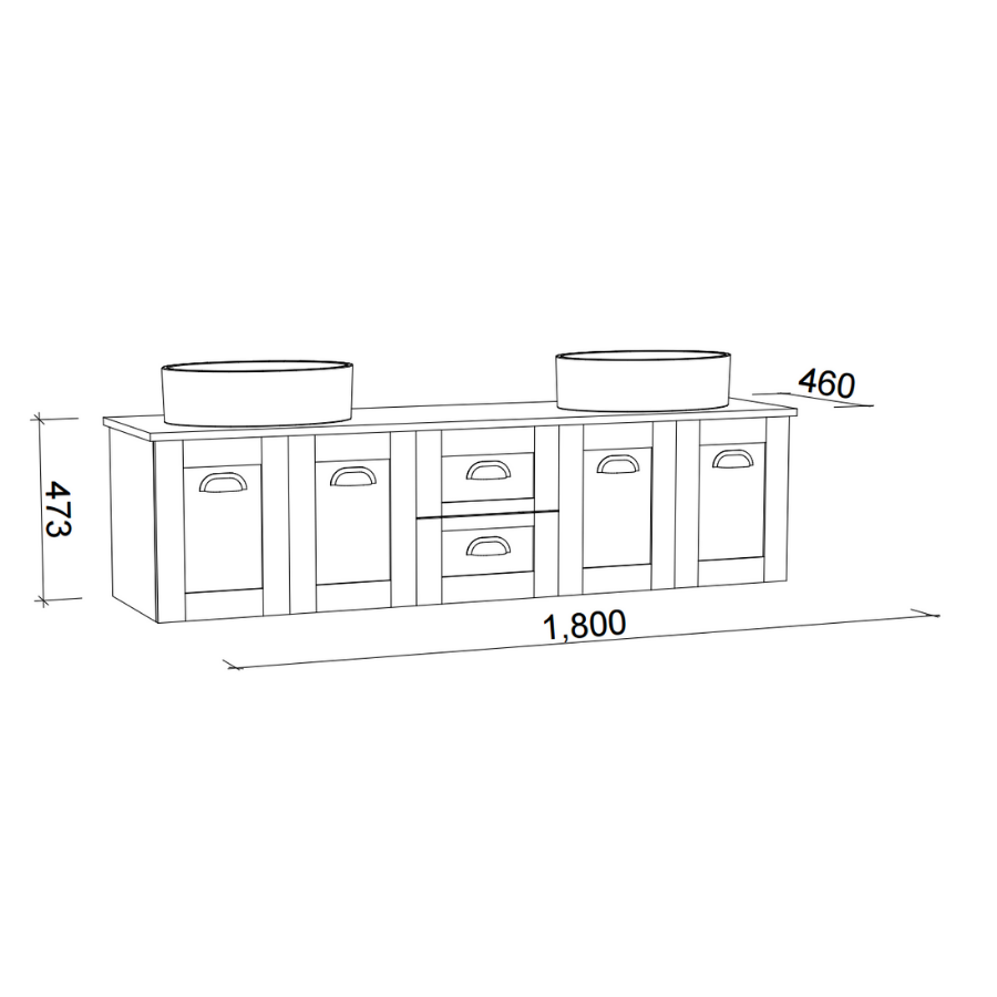Timberline VICTORIA Wall Hung Vanity (All Sizes)