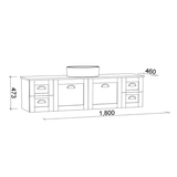 Timberline VICTORIA Wall Hung Vanity (All Sizes)