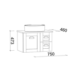 Timberline VICTORIA Wall Hung Vanity (All Sizes)