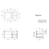 Timberline VICTORIA Wall Hung Vanity (All Sizes)