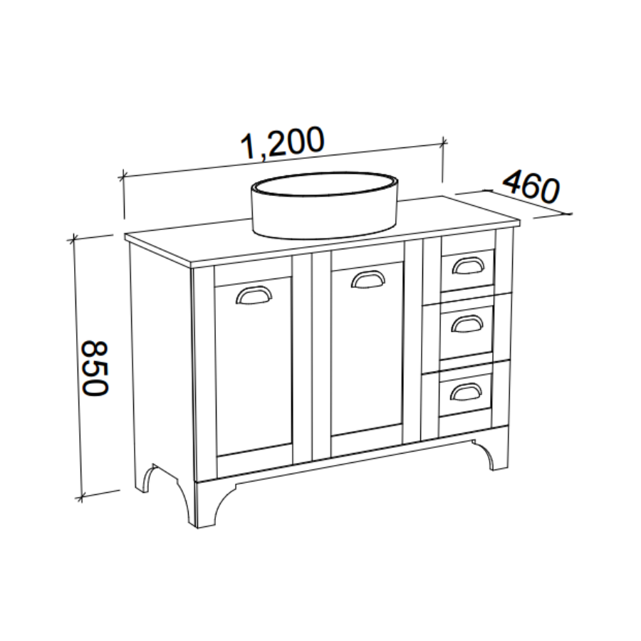 Timberline WINDSOR Floor Standing Vanity (All Sizes)