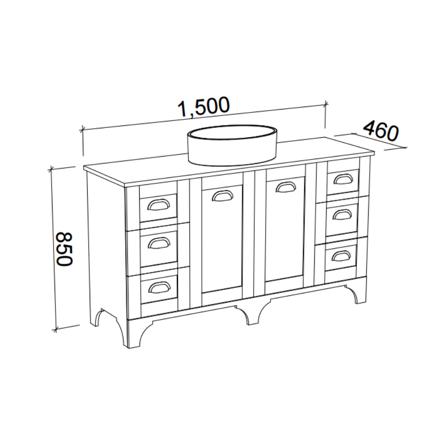 Timberline WINDSOR Floor Standing Vanity (All Sizes)