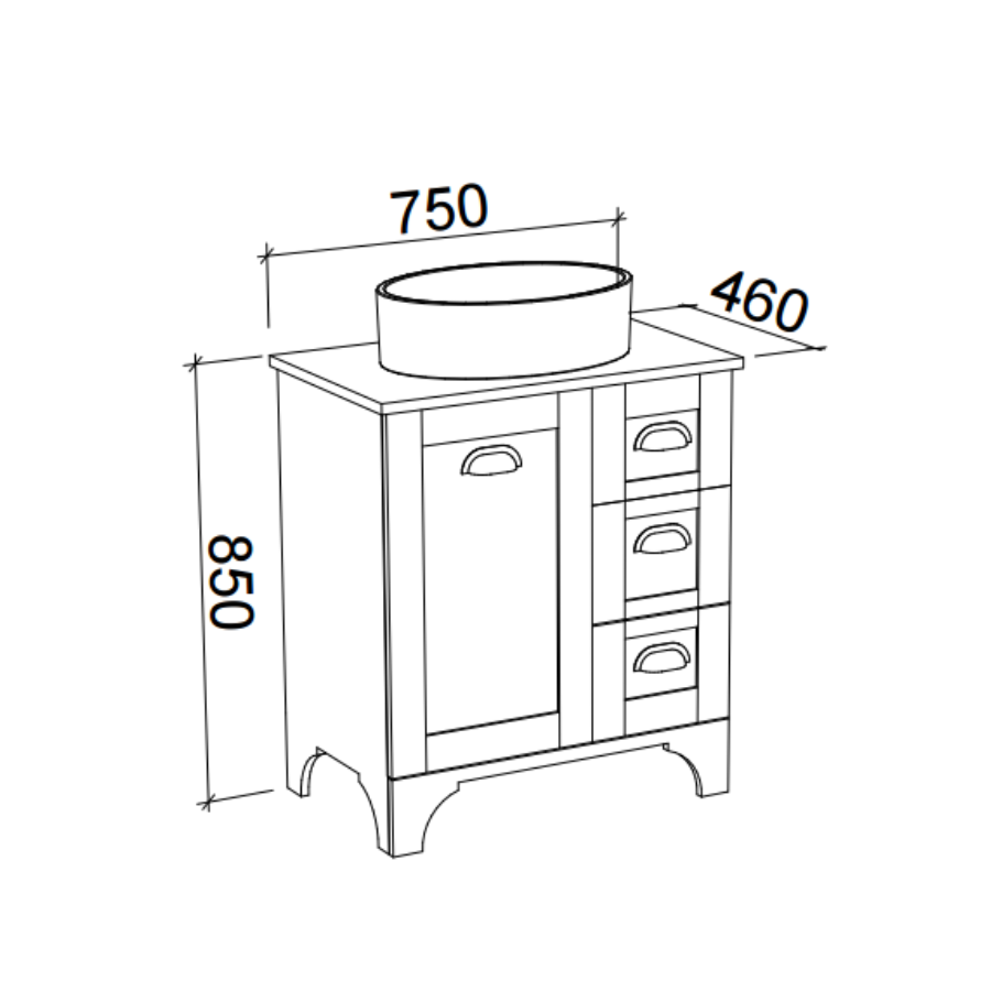 Timberline WINDSOR Floor Standing Vanity (All Sizes)