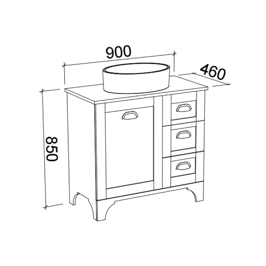 Timberline WINDSOR Floor Standing Vanity (All Sizes)