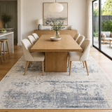 Toscana Distressed Splash Beige Blue Rug TOS5