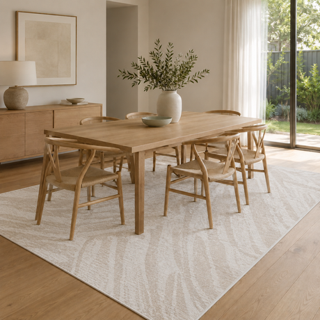 Toscana Geo Lines Beige Cream Rug - TOS1