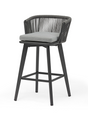 Truro Outdoor Rope Bar Chair in Charcoal/Taupe