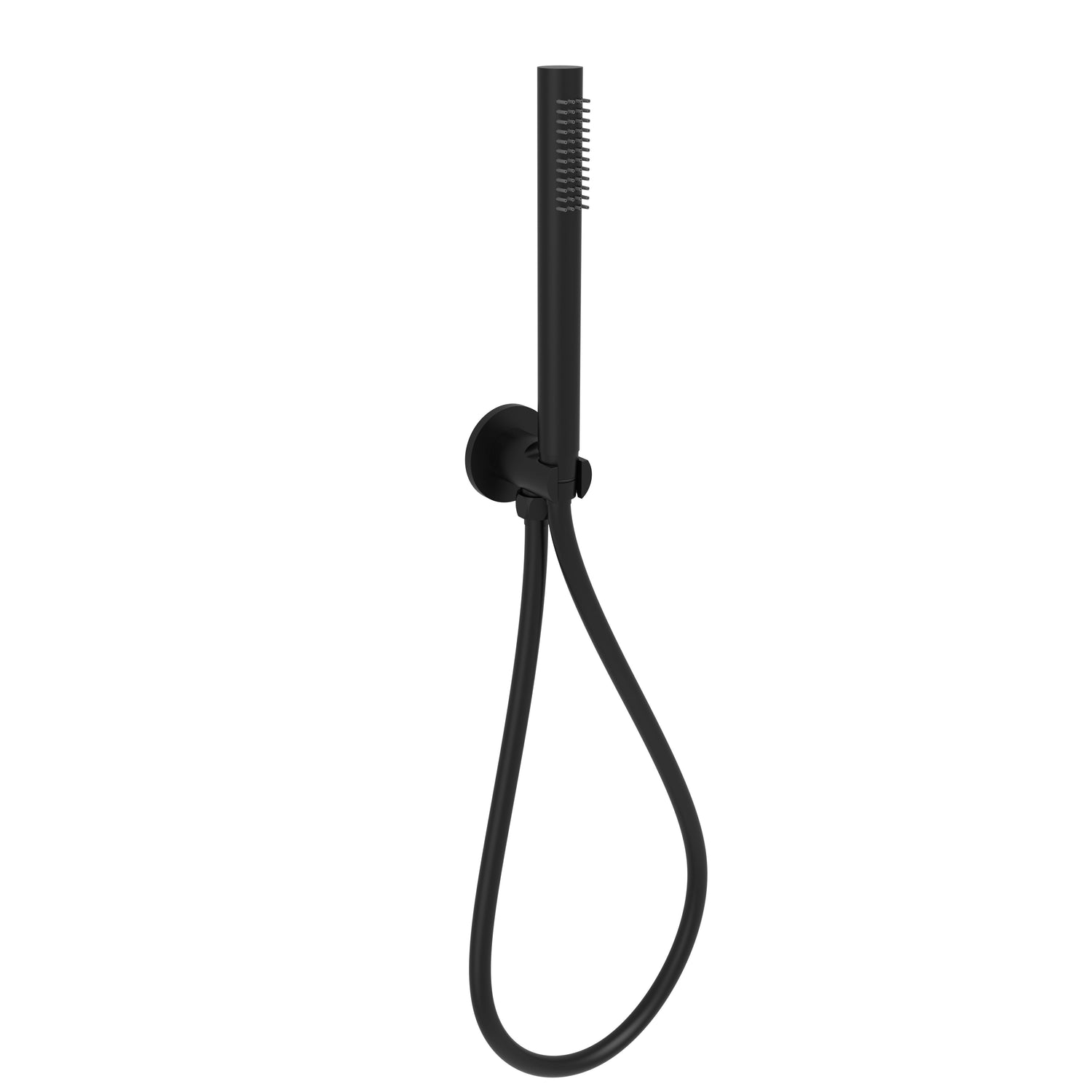Tube Hand Shower On Wall Outlet Bracket Matte Black