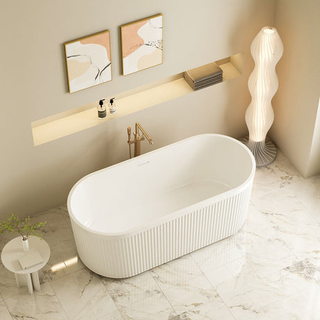 Tyler Freestanding Fluted Bathtub (Gloss White) (1500/1700mm)