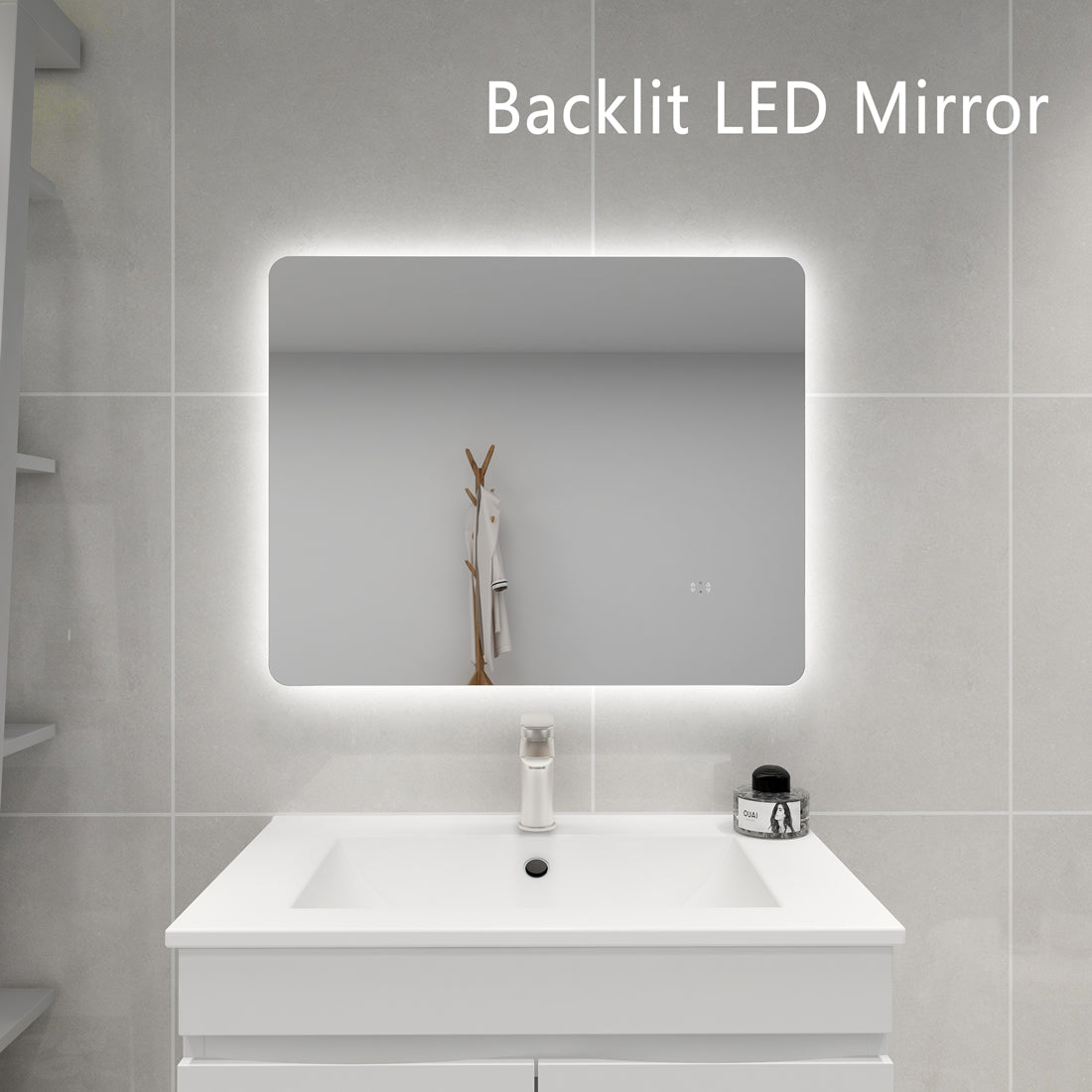 POS LED Rectangular Backlit Frameless Mirror 750/900
