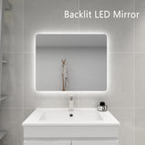 POS LED Rectangular Backlit Frameless Mirror 750/900