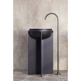 UNO Solid Surface White Free Standing Basin with Cool Grey Satin Pedestal