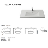 Timberline FLORIDA ENSUITE Single Bowl Wall Hung Vanity (All Sizes)