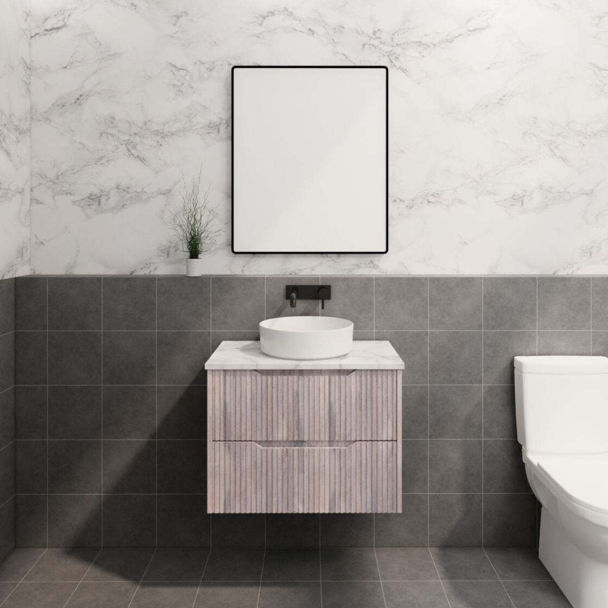 Riva BALI Wall Hung Vanity White Oak (All Sizes)