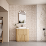 VARCELLI Floor Standing Curve Vanity Harvest Oak (All Sizes)