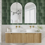 VARCELLI Mono Wall Hung Curve Vanity Harvest Oak (All Size)